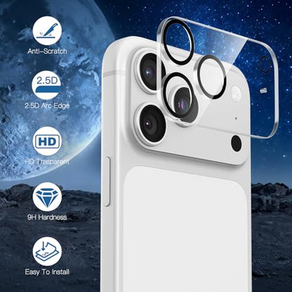 [3 Pack Camera Lens Protector For iPhone 17 Pro Max 6.9-Inch,9H Tempered Glass,Anti-Scratch,Case Friendly,Night Circle,No-Bubble HD Clarity,Full Cover - size: iPhone 17 Pro Max