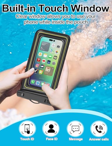 Famoby 4 Pack IP68 Waterproof Phone Pouch (2 Pack Floating and 2 Pack Sinking Waterproof Phone Pouch) Adjustable Neck Lanyard Dry Bag for Apple iPhone,Samsung,and up to 8.5" Black,White - color: Multicolor,H,White,Black,Floating,Sinking