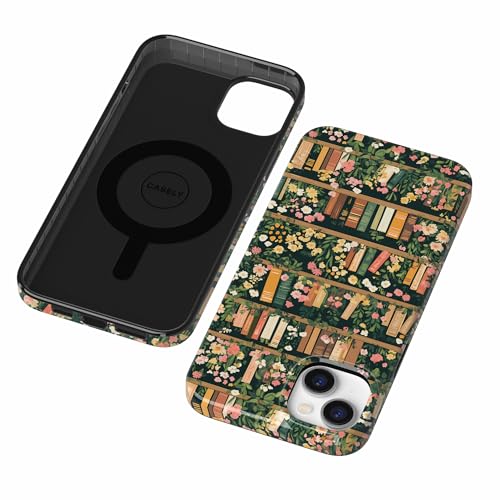 Casely iPhone 14 Plus Case | Book Nook | Floral Library | Compatible with MagSafe | Classic Ultra Slim Design - color: Book Nook | Floral Library