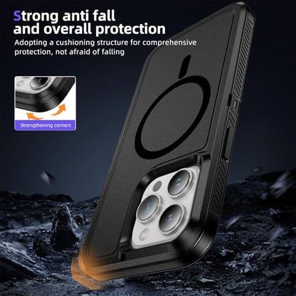 Magnetic for iPhone 13 Pro Case, Compatible with MagSafe, Shockproof Dustproof Drop Proof, Military Grade Double Layer Protection, Black - color: Magnetic Black, size: iPhone 13 PRO