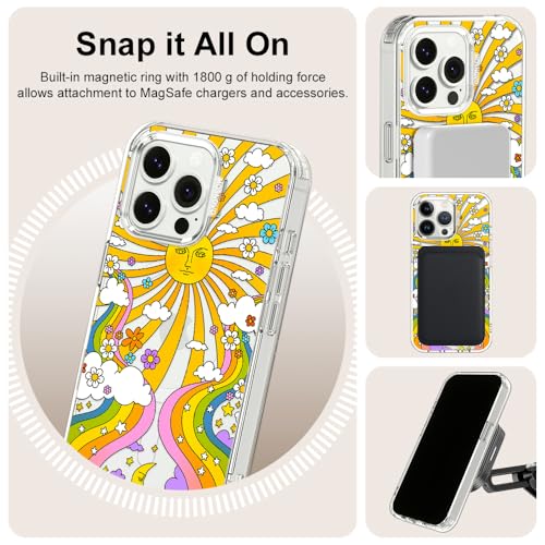 MOSNOVO Compatible with Magsafe Designed for iPhone 13 Pro Case, [Buffertech 6.6 ft Drop Impact] Shockproof TPU Protective Bumper with Hard Back 70's Psychedelic Groovy Art Phone Case - Clear - color: 70's Psychedelic Groovy Art, size: iPhone 13 Pro