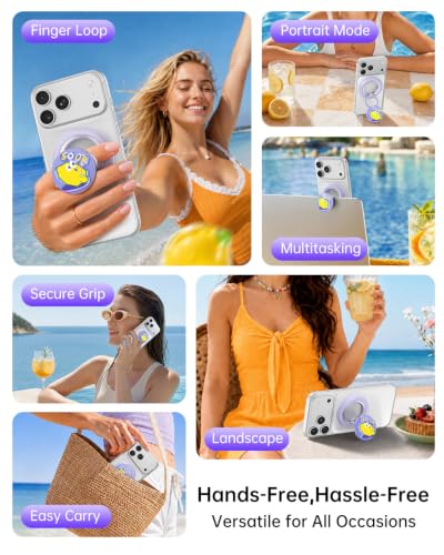 SYNCWIRE Magnetic Phone Ring Holder, for MagSafe Phone Grip Stand Kickstand - color: Mood-Lavender Purple