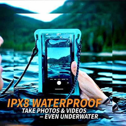 Stash7 Waterproof Phone Pouch w/Long Lanyard | IPX8 Adventure Grade Cellphone Dry Bag Case, Fits iPhone 15 Pro Max,14 Pro Max, 13 Pro Max, XS, XR, Galaxy S21, for Snorkeling, Kayaking, Cruise Black