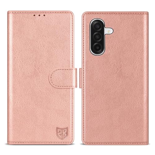 ZZXX for Samsung Galaxy A17 5G Wallet Case with [RFID Blocking] Card Slot Kickstand Magnetic Closure PU Leather Flip Fold Protective Phone Case for Samsung Galaxy A17(Rose Gold-6.7 inch) - color: Rose Gold