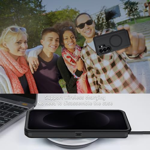 FOR Samsung Galaxy S26 ultra case, S26 ultra Heavy Duty case,with A Tempered Glass Screen Protector, [Military Grade Protective ] [Shockproof] [Dropproof] [Dust-Proof] (with Belt Clip-Magnetic -Black) - color: with Belt Clip-Magnetic -Black