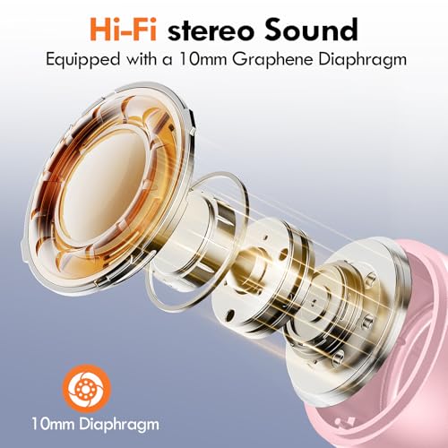 Lanteso True Wireless Earbuds Bluetooth 5.4, in Ear Headphones - color: Pink