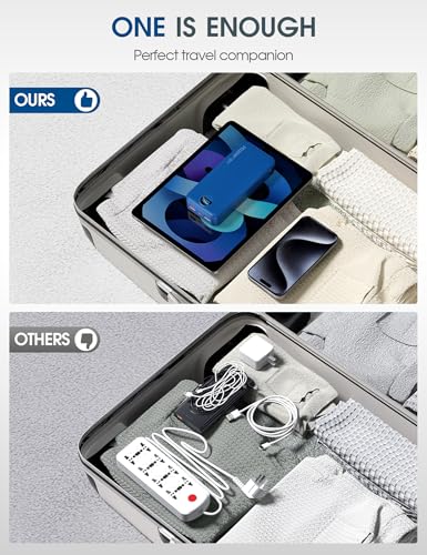 citicr Portable Charger 20000mAh PD20W w/Built-in Cables & Wall Plug Navy - color: Indigo
