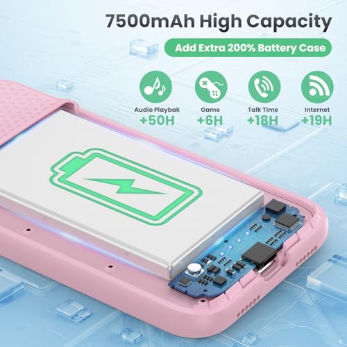 Feob Battery Case for iPhone 11/XR, [2026 Upgraded] 7500mAh Slim Portable Smart Charging Case Rechargeable Protective Extended Charging Cover for iPhone 11/XR-Pink - color: Pink