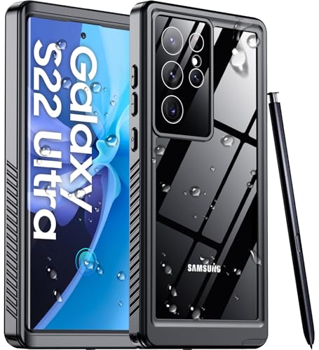 Designed for Samsung Galaxy S22 Ultra Case,Waterproof Built-in Lens & Screen Protector [Full Body Shockproof][Military Drop Proof][IP68 Underwater] Phone Case for S22 Ultra 5G-Black (2022) - color: Black, size: Samsung Galaxy S22 Ultra 6.8"
