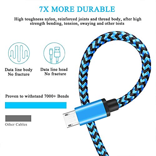 Aioneus Micro USB Cable Fast Android Cord Charger Cable 4Pack [2FT, 3FT, 5FT, 6FT] Cable Charging Cord for Samsung Galaxy S7 Edge S6 S5 J3 J3V J5 J7 J7V Note 5, LG K40 K22 K20, Kindle, Tablet, PS4