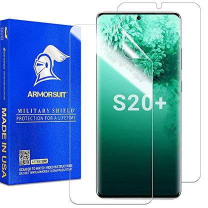 ArmorSuit [2 Pack] MilitaryShield Screen Protector Designed For Samsung Galaxy S20 Plus/Galaxy S20+ 5G (6.7") Case Frienldy Ultrasonic Fingerprint Compatible Anti-Bubble HD Clear Film - size: 6.7-INCH