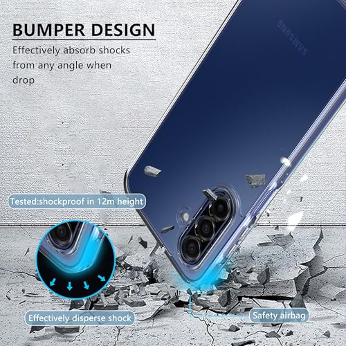 Anoowkoa Designed for Samsung Galaxy A17 5G Case: Anti Yellowing Clear Phone Case with 2 Pack Galaxy A17 Tempered Glass Screen Protector.9H Hardness.Shockproof. Transparent - color: Samsung Galaxy A17