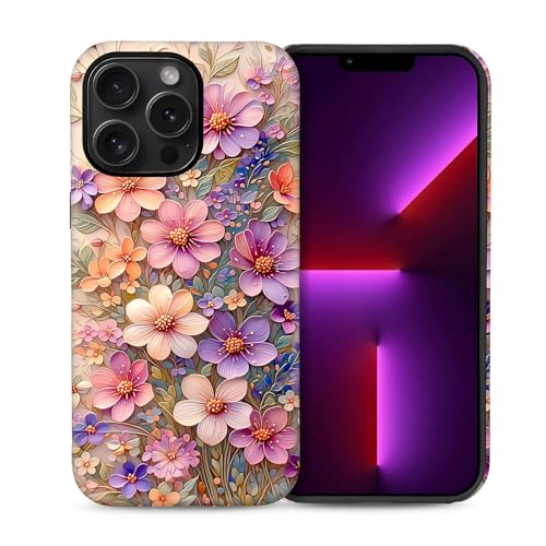 Case for iPhone 13 Pro,Drop Protection Hybrid 2-Layer Hard Phone Cover-Botanical Pastel Spring Wildflower - color: Botanical Pastel Spring Wildflower, size: iPhone 13 Pro