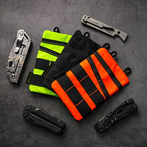 VIPERADE VE3 Tool Organizer, Nylon Tool Belt Loop with 4 Pockets EDC Pouch for Flashlight/Pocket Knife, Tactical Pen, Notebook (X-PAC-BK) - color: X-PAC-BK