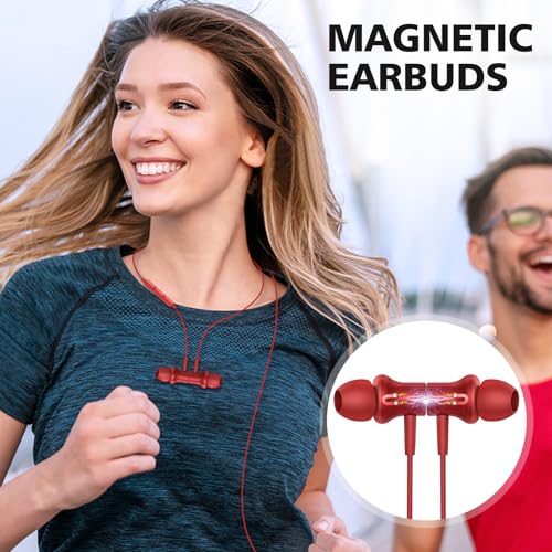ASKUBSKU USB C Earbuds for Samsung S25 S26 Ultra S24+ S23 Fe S22, Red - color: Red