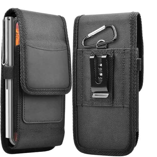 Pouch Holster Design with Belt Clip,Magnetic Closure Oxford Cloth Elastic Wallet Loop Phone Case for iPhone 17/16 Pro / 16/15 Pro / 15/14 Pro / 14/13,Samsung Galaxy S25 / S24 / S23 / S22 - color: M