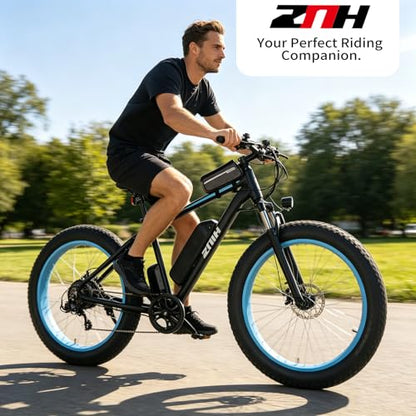 ZNH Bike Handlebar Bags - Bicycle Phone Front Frame Bag Bike Accessories | Sensitive Touch Screen Mount Cycling Pouch Waterproof & Quick Release with 1L Storage for Phone Under 7" Top-opening Design