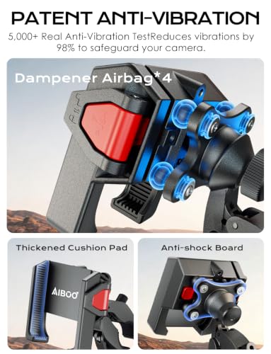 Motorcycle Phone Mount,[1s Auto Lock & Vibration Dampener]Anti-Shake Handlebar Cell Phone Clamp,360° Rotation Bike Phone Holder for iPhone 17 16 Pro Max, Samsung Galaxy S25 Ultra, 4.7-7.2" Smartphones - style: Airbag Shock