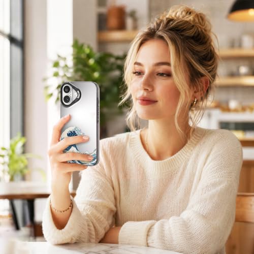 for iPhone 17 Case, TPU, Drop Protection, Waves | Matte Silver Back, Shockproof, Fade-resistant, Anti-yellow, Lens Protection, Precise Cutout, Slim grip, Waves - color: Waves, size: iPhone 17