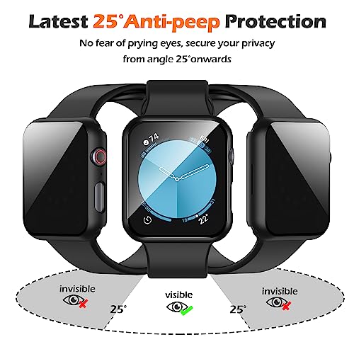 Misxi Privacy Case for 40mm Apple Watch SE3/SE2/SE/Series 6/5/4 - color: 1 Black + 1 Transparent, size: 40mm
