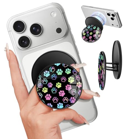 Magnetic Phone Grip, Cute Finger Grip Phone Stand, Dog Paw - color: Dog Paw