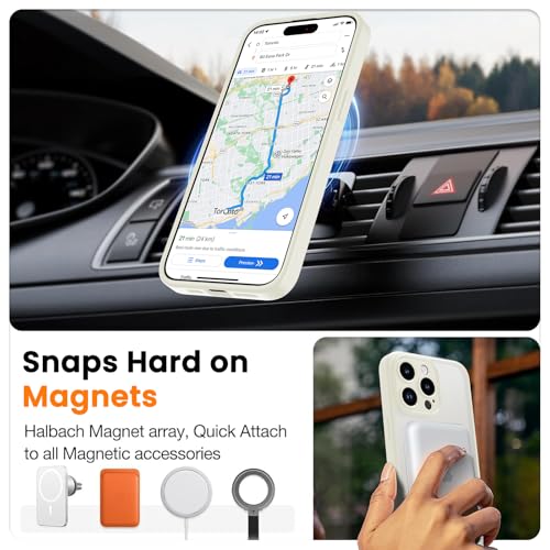 Magnetic Case for iPhone 13 Pro 6.1-Inch, [Compatible with Magsafe][Full Camera Protection] Ultra Slim Translucent Matte Shockproof Protection Phone Cover-Clear - color: White, size: iPhone 13 Pro