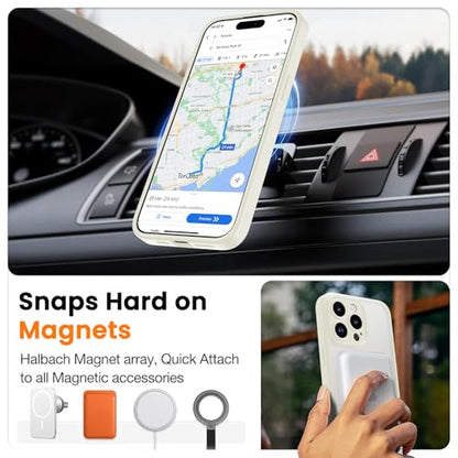 Magnetic Case for iPhone 13 Pro 6.1-Inch, [Compatible with Magsafe][Full Camera Protection] Ultra Slim Translucent Matte Shockproof Protection Phone Cover-Clear - color: White, size: iPhone 13 Pro