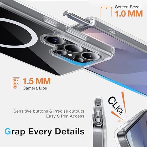 for Samsung Galaxy S25 Ultra Case with MagSafe - color: Clear, size: Galaxy S25 Ultra with Stand