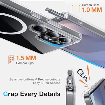 for Samsung Galaxy S25 Ultra Case with MagSafe - color: Clear, size: Galaxy S25 Ultra with Stand