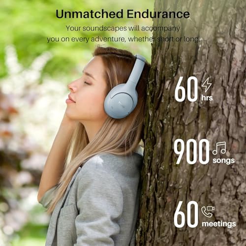TOZO Hybrid Active Noise Cancelling Headphones, Hi Res Audio - color: Blue