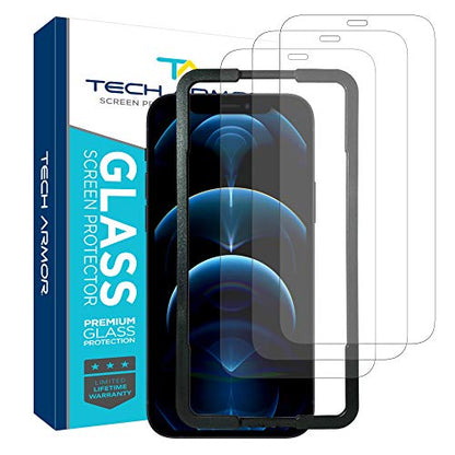 Tech Armor Screen Protector for iPhone 12 Pro Max, Ballistic Glass, 3-Pack - size: iPhone 12 Pro Max-6.7 Inch