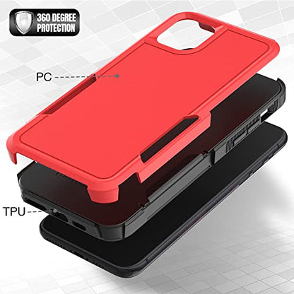 Jeylly for iPhone 11 Case 6.1 inch, Heavy Duty Dual Layer Full Body Rugged Shockproof Hybrid Hard PC Soft TPU Bumper Anti Scratch Protective Case Women Girls Boys iPhone 11 Cover, Red - color: Red, size: iPhone 11