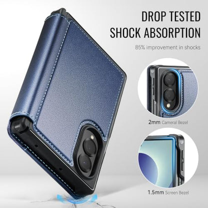 for Samsung Galaxy Z Fold 8 - Case Wallet Magnetic Slim, Deep Blue - color: Deep Blue, size: Samsung Galaxy Z Fold 8