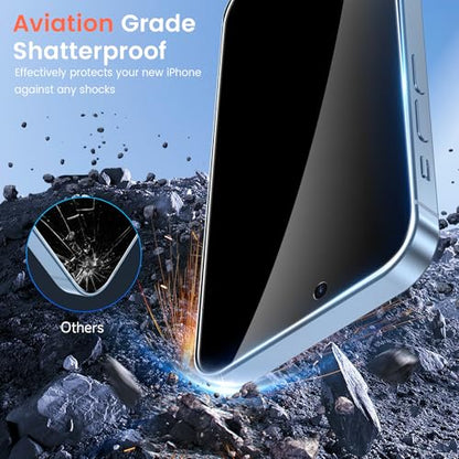 Fotbor Privacy Screen Protector for iPhone 13 Pro with Camera Lens Protector [2+2 Pack], with Easy Installation Kit, Anti Spy Private Full Coverage Tempered Glass Film 6.1Inch, Bubble Free - size: iPhone 13 Pro-6.1 inch