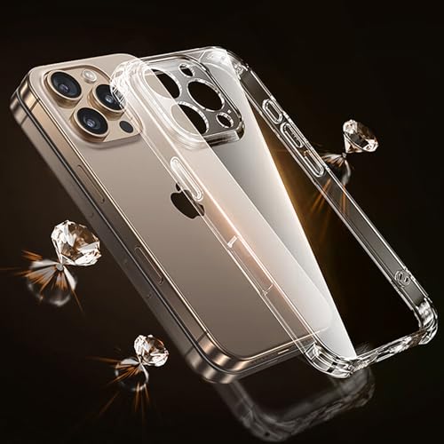 1PC Clear Soft TPU Silicone Case for iPhone 16 Pro Max | Clear Flexible Back Cover Made of Soft TPU/Silicone Rubber with Precise Rear Camera Cutouts - color: For iPhone 16 Pro Max