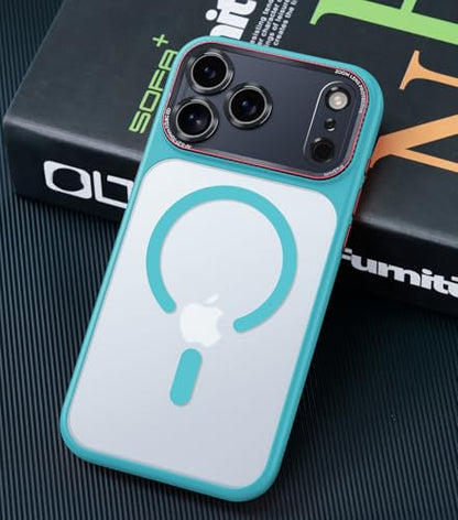 Magnetic for iPhone 17 Pro Max Case with Integrated Camera Protection, [Seamless Work with Magsafe] [Military Grade Shockproof] [Covered Camera Control Button] Case for iPhone 17 Pro Max 6.9'', Teal - color: Teal