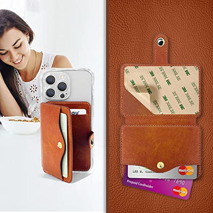 M-Plateau Phone Purse With Slim Sticker Compatible with Most Smartphones (Brown) - color: Brown
