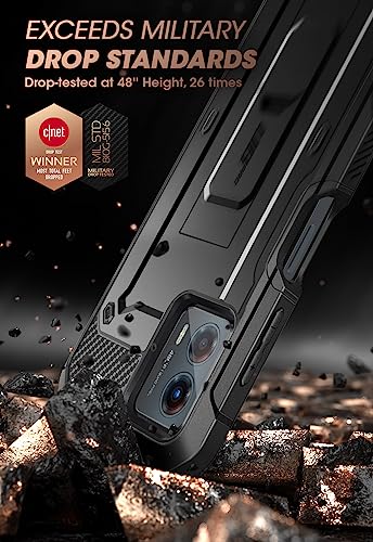 SUPCASE for Moto G 5G Case (2023) with Screen Protector & Stand, Black | Built-in Kickstand, 360° Rotating Belt Clip, Heavy Duty Rugged Phone Case, Military-Grade Protection, Unicorn Beetle Pro