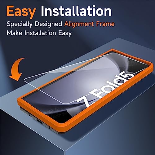 LYWHL 2-Pack Samsung Galaxy Z Fold 5 Screen Protector, Tempered Glass Front Screen Protector for Galaxy Z Fold 5 with Alignment Frame, Anti Scratch Bubble Free Case Friendly Easy Install - size: Samsung Galaxy Z Fold 5