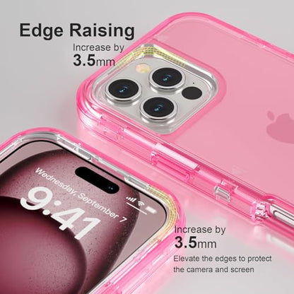 Follaroma for iPhone 16 Pro Max Case, Shockproof, Crystal Pink | Heavy Duty Shockproof Protection Phone Cases, Anti-Drop, Dual Layer Transparent Rugged Protective Cover, 6.9 inch - color: Pink, size: iPhone 16 Pro Max 6.9‘’