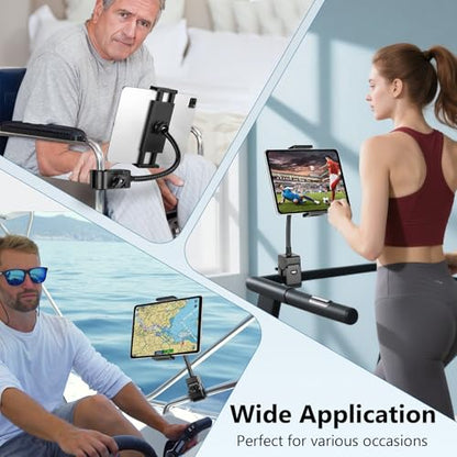 Gooseneck Tablet Holder, iPad Holder for Stroller, 4.7-12.9" Devices