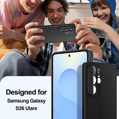AICase for Samsung Galaxy S26 Ultra Case, Carbon Fiber Design Thin Slim Fit Shockproof Hybrid Hard PC Soft TPU Bumper Drop Protection Lightweight Aramid Fiber Protective Cover - color: Carbon Fiber, size: S26 ULTRA