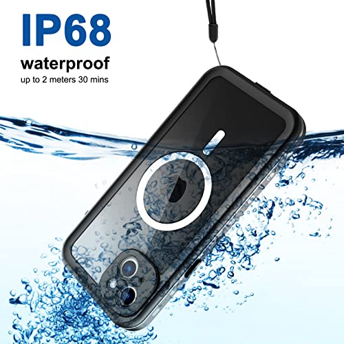 Full Body Case for iPhone 14 Plus 6.7 Inch,Waterproof DirtProof DropProof Snowproof Anti-Scratch Magnetic Clear Rugged Built-in Screen Protector Heavy Protect,Black-Gray - size: iPhone 14 Plus 6.7inch