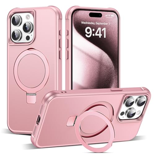 SKYLMW Compatible with iPhone 15 Pro Case with Stand,Rose Gold - color: Rose Gold, size: iPhone 15 Pro