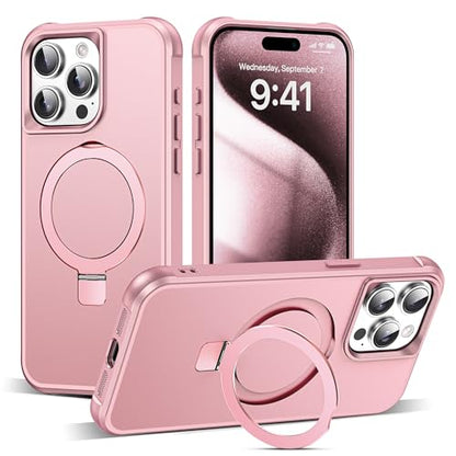 SKYLMW Compatible with iPhone 15 Pro Max Case with Stand,Rose Gold - color: Rose Gold, size: iPhone 15 Pro Max