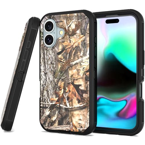 CoverON Rugged Designed for Apple iPhone 16 Case, Heavy Duty Constuction Military Grade A Etched Grip Hybrid Rigid Armor Skin Cover Fit iPhone 16 Phone Case - Camo - color: Camouflage