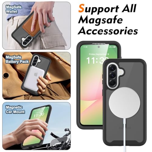 Magnetic Phone Case for Samsung Galaxy A57 5G, Black - color: Black