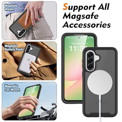 Magnetic Phone Case for Samsung Galaxy A57 5G, Black - color: Black