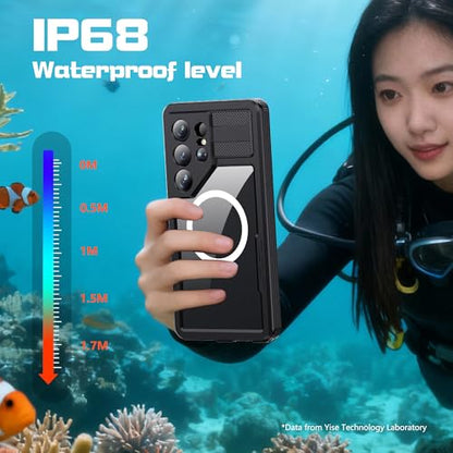 Waterproof Phone Case for Samsung Galaxy S26 Ultra Protective Black - color: Black, size: Samsung Galaxy S26 Ultra