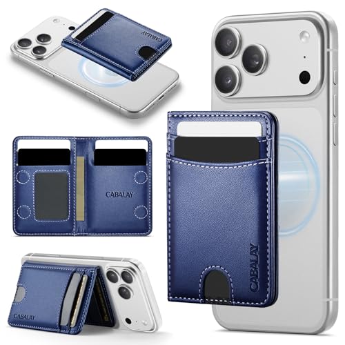 for MagSafe Wallet, Magnetic Phone Wallet RFID Blocking, 6 Cards Holder with Cash Slot,Compatible with Magsafe Phones and Cases for iPhone 17/16/15/14/13/12Pro/Max/Plus - color: Blue